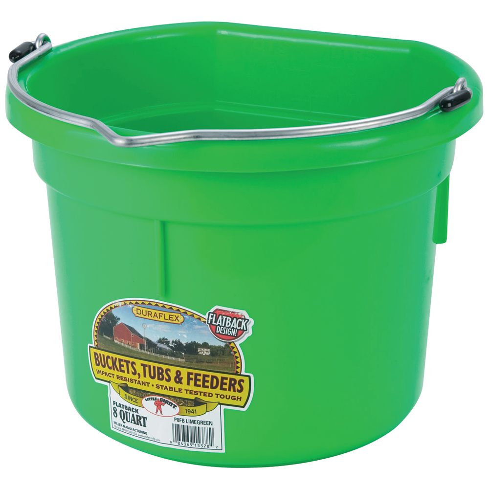 Feed Bucket Flat Back 8L - Assorted Colours