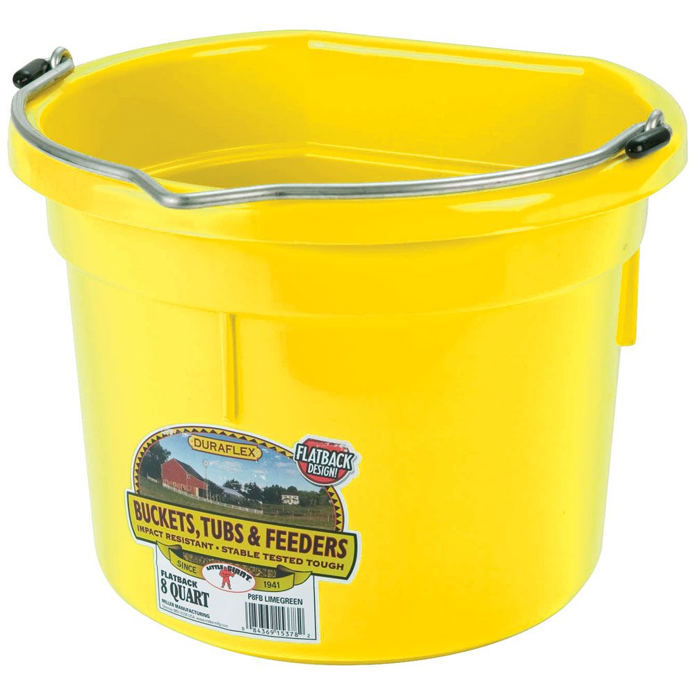 Feed Bucket Flat Back 8L - Assorted Colours