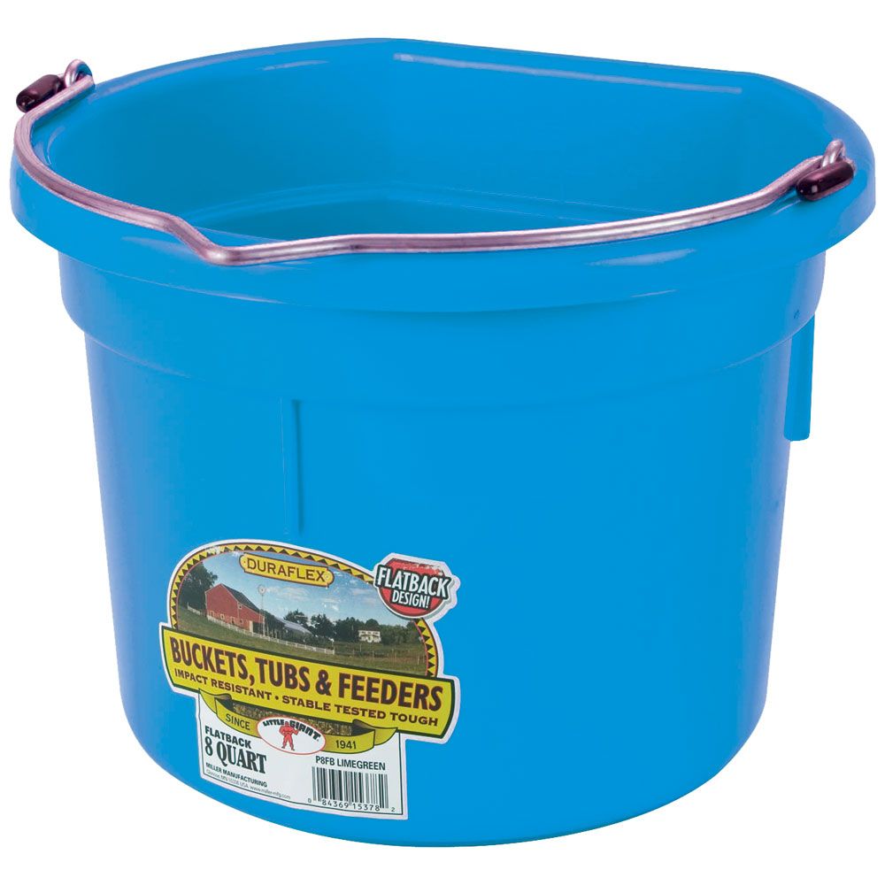 Feed Bucket Flat Back 8L - Assorted Colours