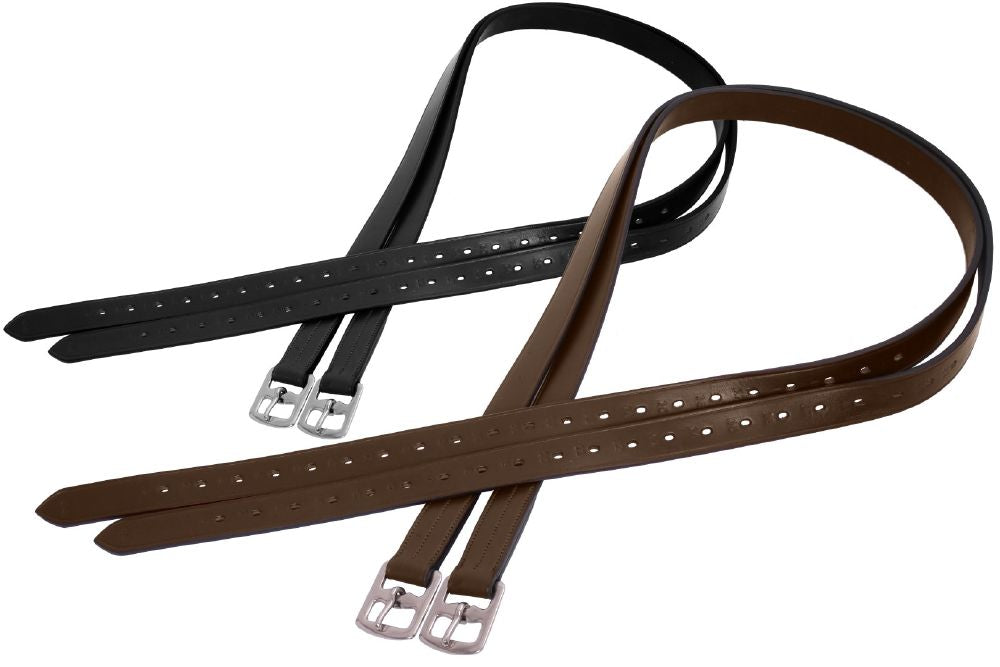 Platinum Pre Stretched Stirrup Leathers - Black