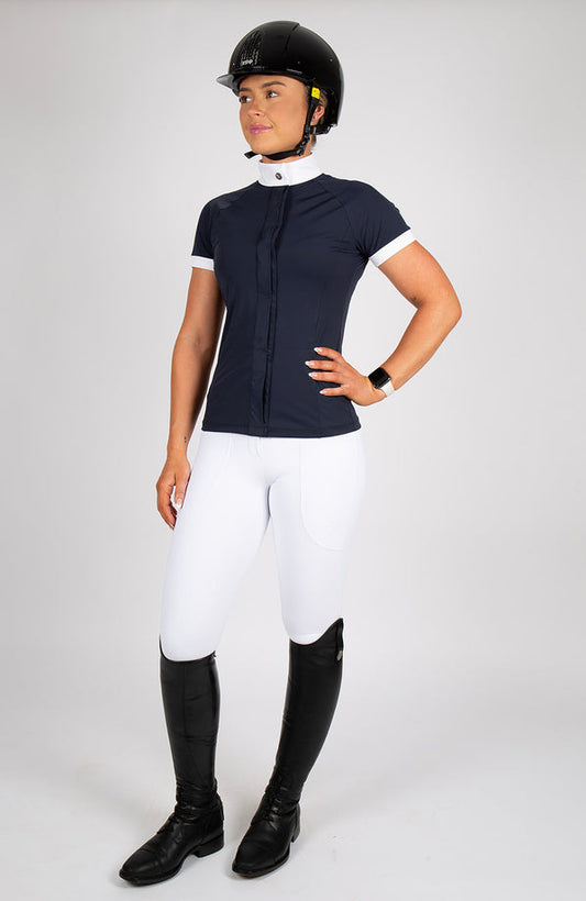 BARE Pro Mesh Competition Shirt - Navy and White