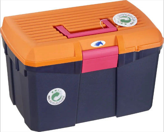 Flair Tuff Grooming Tack Box - Orange/Navy