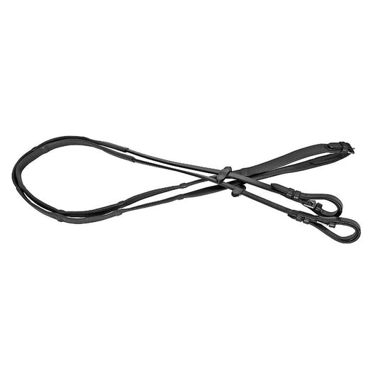 Platinum Softy Padded Leather Reins - Black