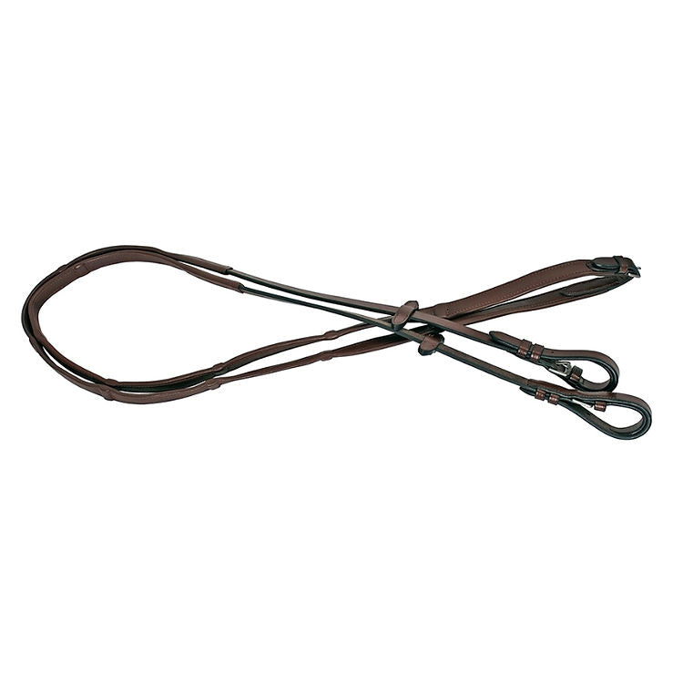 Platinum Softy Padded Leather Reins - Brown