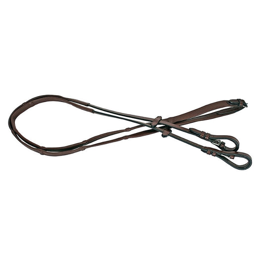 Platinum Softy Padded Leather Reins - Brown