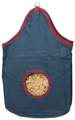 Hay Bag Heavy Duty - Navy with Burgundy Binding