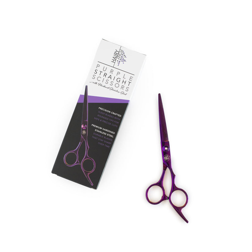 Hairy Pony  Horse Straight Scissors - Purple