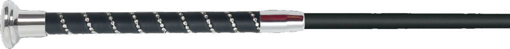 Fleck Silk Touch Dressage Whip Crystal Grip - Chrome