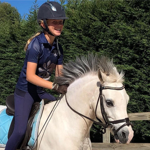 BARE Youth Performance Riding Tights - Oxford Navy
